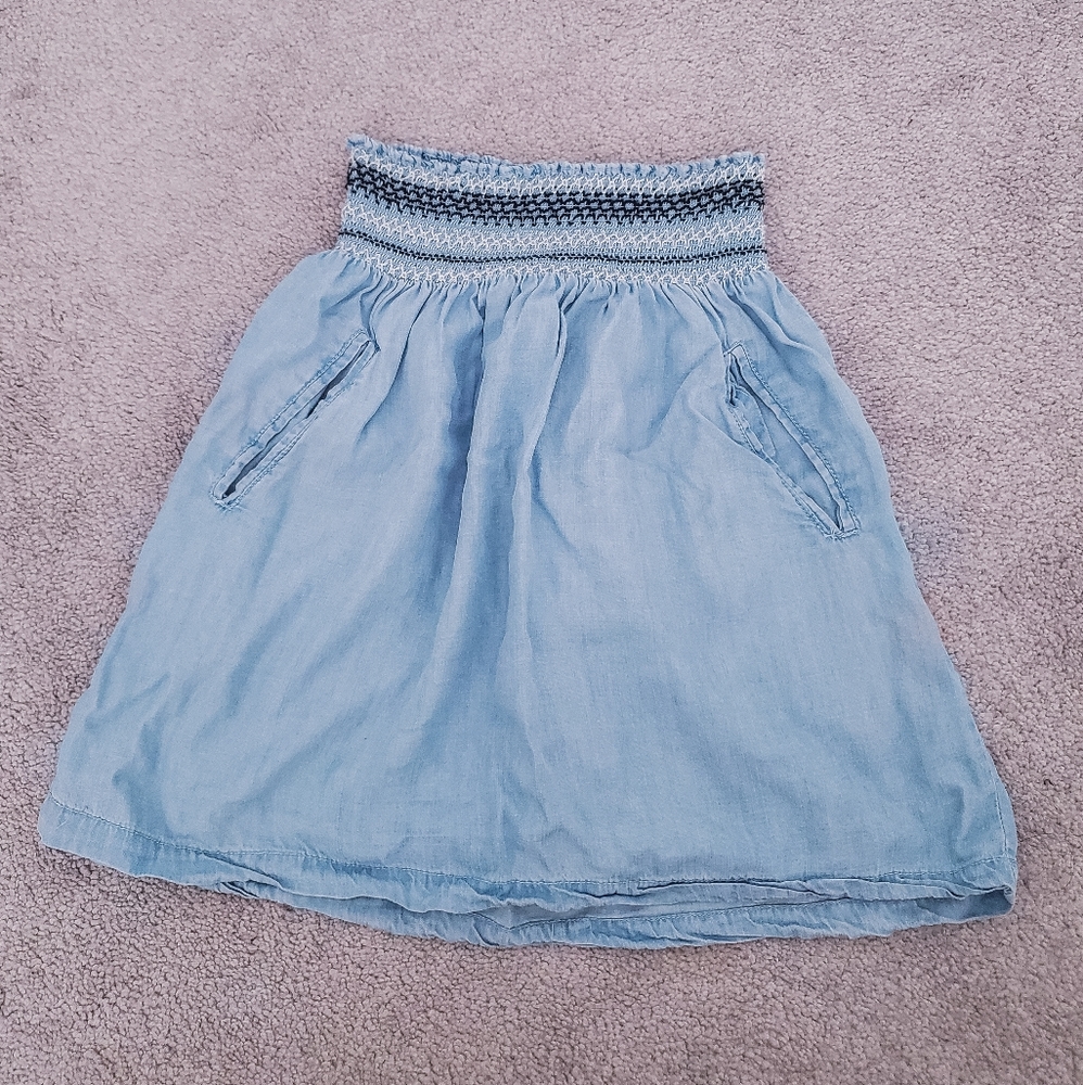 Light Denim Blue High Waisted Skirt
